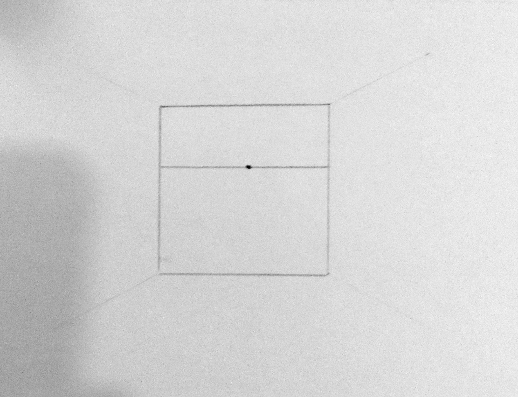 1 Point Perspective Room With Table Inside The Outline